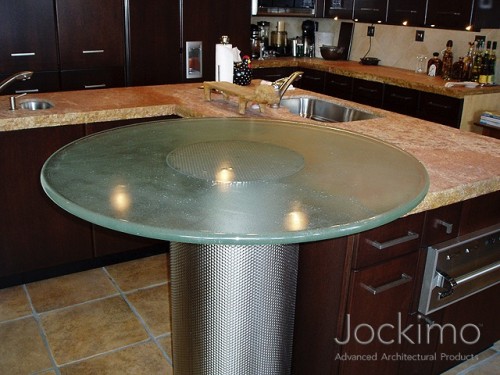 thick glass counter top