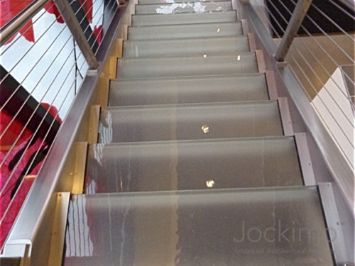 Bel Air Bar, glass treads, glass steps, glass stair treads, anti-slip glass, anti-skid glass