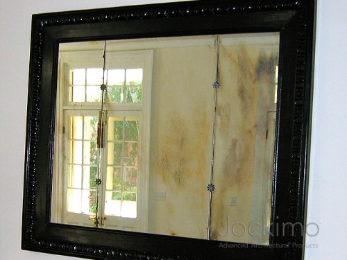 antique mirror framed close