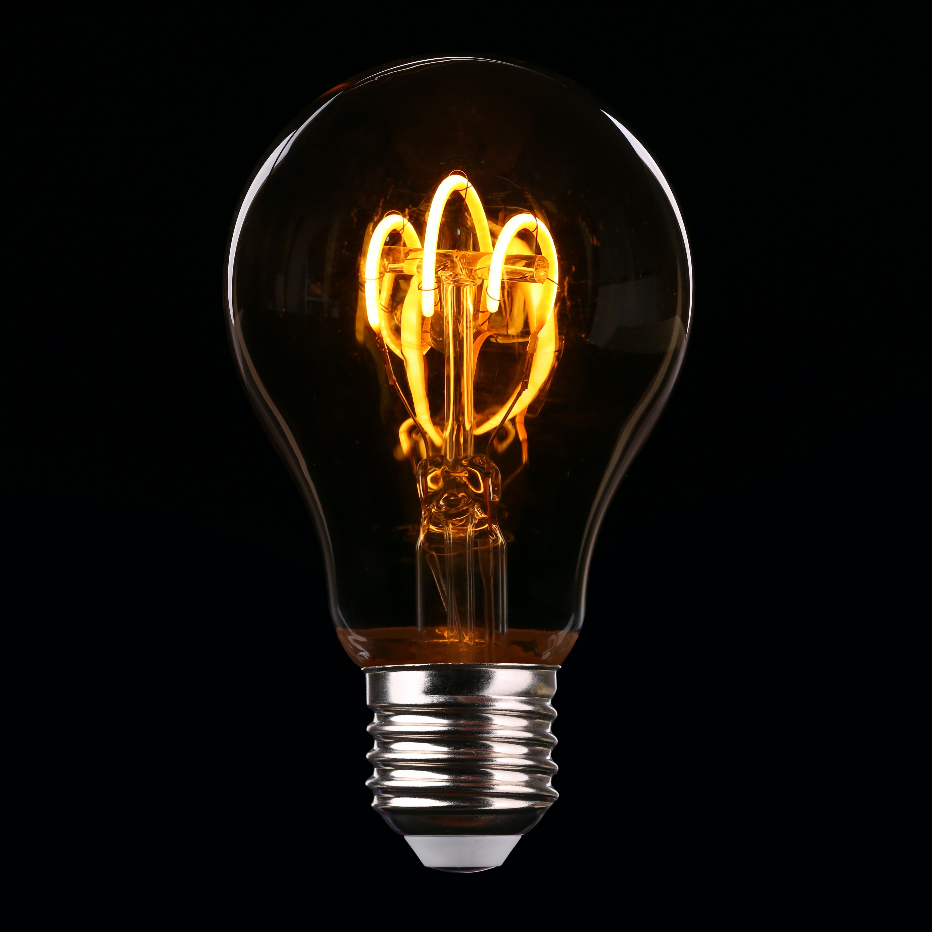 light bulb on a black background